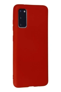 Samsung Galaxy S20 Kılıf Nano içi Kadife Silikon - Kırmızı
