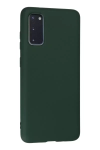 Samsung Galaxy S20 Kılıf Nano içi Kadife Silikon - Koyu Yeşil