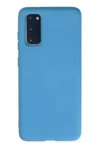 Samsung Galaxy S20 Kılıf Nano içi Kadife Silikon - Mavi