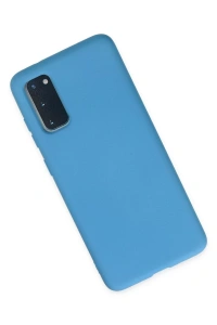 Samsung Galaxy S20 Kılıf Nano içi Kadife Silikon - Mavi