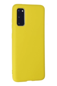 Samsung Galaxy S20 Kılıf Nano içi Kadife Silikon - Sarı
