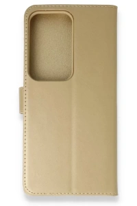Samsung Galaxy S20 Ultra Trend S Plus Kapaklı Kılıf - Gold