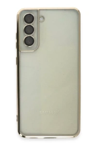 Samsung Galaxy S21 FE Kılıf Lensli Silikon - Gold