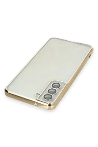 Samsung Galaxy S21 FE Kılıf Lensli Silikon - Gold