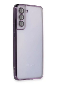 Samsung Galaxy S21 FE Kılıf Lensli Silikon - Mor