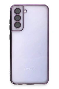 Samsung Galaxy S21 FE Kılıf Lensli Silikon - Mor