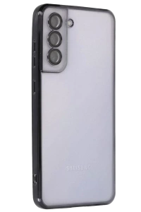 Samsung Galaxy S21 FE Kılıf Lensli Silikon - Siyah