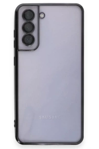 Samsung Galaxy S21 FE Kılıf Lensli Silikon - Siyah