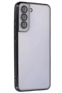 Samsung Galaxy S21 FE Kılıf Lensli Silikon - Siyah