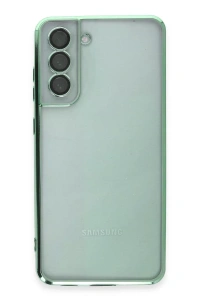 Samsung Galaxy S21 FE Kılıf Lensli Silikon - Yeşil