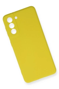 Samsung Galaxy S21 FE Kılıf Nano içi Kadife Silikon - Sarı