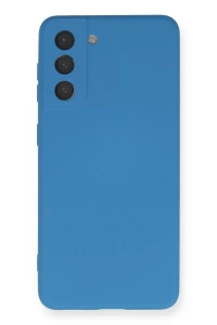 Samsung Galaxy S21 Kılıf Nano içi Kadife Silikon - Mavi