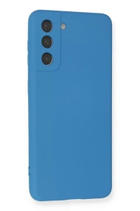 Samsung Galaxy S21 Kılıf Nano içi Kadife Silikon - Mavi
