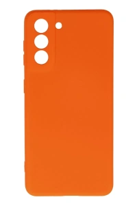 Samsung Galaxy S21 Kılıf Nano içi Kadife Silikon - Turuncu