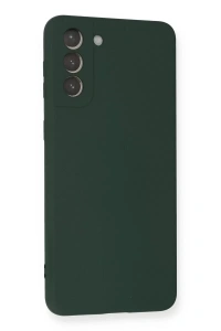 Samsung Galaxy S21 Plus Kılıf Nano içi Kadife Silikon - Koyu Yeşil