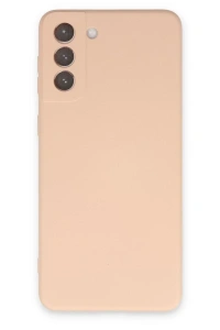 Samsung Galaxy S21 Plus Kılıf Nano içi Kadife Silikon - Pudra