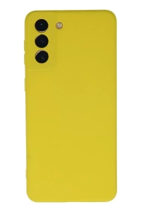 Samsung Galaxy S21 Plus Kılıf Nano içi Kadife Silikon - Sarı