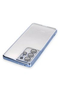 Samsung Galaxy S21 Ultra Kılıf Lensli Silikon - Açık Mavi