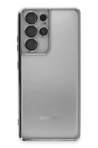 Samsung Galaxy S21 Ultra Kılıf Lensli Silikon - Gümüş