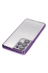 Samsung Galaxy S21 Ultra Kılıf Lensli Silikon - Mor