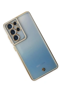 Samsung Galaxy S21 Ultra Kılıf Liva Lens Silikon - Beyaz