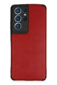 Samsung Galaxy S21 Ultra Kılıf Loop Deri Silikon - Kırmızı