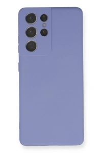 Samsung Galaxy S21 Ultra Kılıf Nano içi Kadife Silikon - Lila