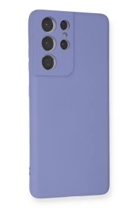 Samsung Galaxy S21 Ultra Kılıf Nano içi Kadife Silikon - Lila