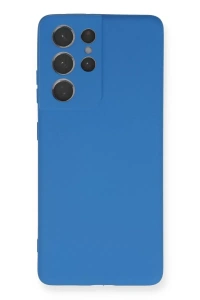 Samsung Galaxy S21 Ultra Kılıf Nano içi Kadife Silikon - Mavi