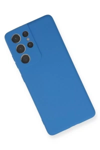 Samsung Galaxy S21 Ultra Kılıf Nano içi Kadife Silikon - Mavi