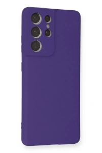 Samsung Galaxy S21 Ultra Kılıf Nano içi Kadife Silikon - Mor