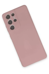Samsung Galaxy S21 Ultra Kılıf Nano içi Kadife Silikon - Pudra
