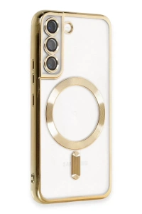 Samsung Galaxy S22 Kılıf Kross Magneticsafe Kapak - Gold