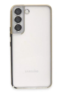 Samsung Galaxy S22 Kılıf Lensli Silikon - Gold