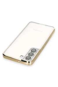 Samsung Galaxy S22 Kılıf Lensli Silikon - Gold