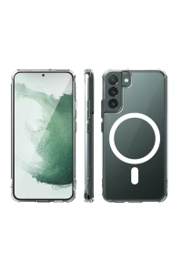 Samsung Galaxy S22 Kılıf Magneticsafe Şeffaf Silikon - Şeffaf