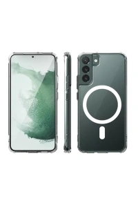 Samsung Galaxy S22 Kılıf Magneticsafe Şeffaf Silikon - Şeffaf