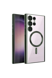 Samsung Galaxy S22 Ultra Kılıf Kross Magneticsafe Kapak - Koyu Yeşil