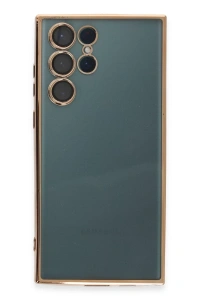 Samsung Galaxy S22 Ultra Kılıf Lensli Silikon - Gold