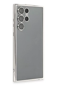 Samsung Galaxy S22 Ultra Kılıf Lensli Silikon - Gümüş