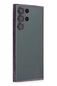 Samsung Galaxy S22 Ultra Kılıf Lensli Silikon - Mor