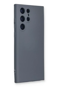 Samsung Galaxy S22 Ultra Kılıf Nano içi Kadife Silikon - Gri