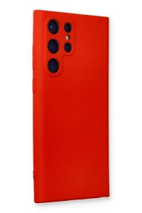 Samsung Galaxy S22 Ultra Kılıf Nano içi Kadife Silikon - Kırmızı