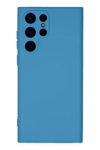 Samsung Galaxy S22 Ultra Kılıf Nano içi Kadife Silikon - Mavi
