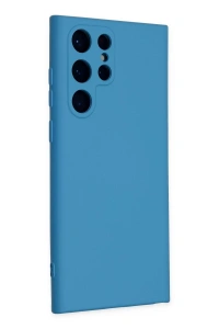 Samsung Galaxy S22 Ultra Kılıf Nano içi Kadife Silikon - Mavi