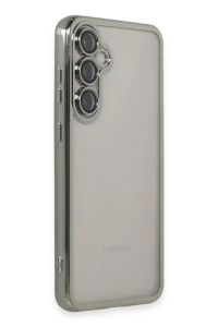 Samsung Galaxy S23 FE Kılıf Lensli Silikon - Gümüş