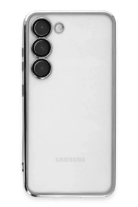 Samsung Galaxy S23 Kılıf Lensli Silikon - Gümüş