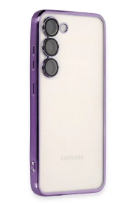 Samsung Galaxy S23 Kılıf Lensli Silikon - Mor