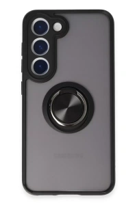 Samsung Galaxy S23 Kılıf Montreal Yüzüklü Silikon Kapak - Siyah