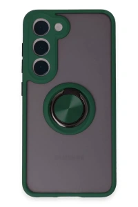 Samsung Galaxy S23 Kılıf Montreal Yüzüklü Silikon Kapak - Yeşil